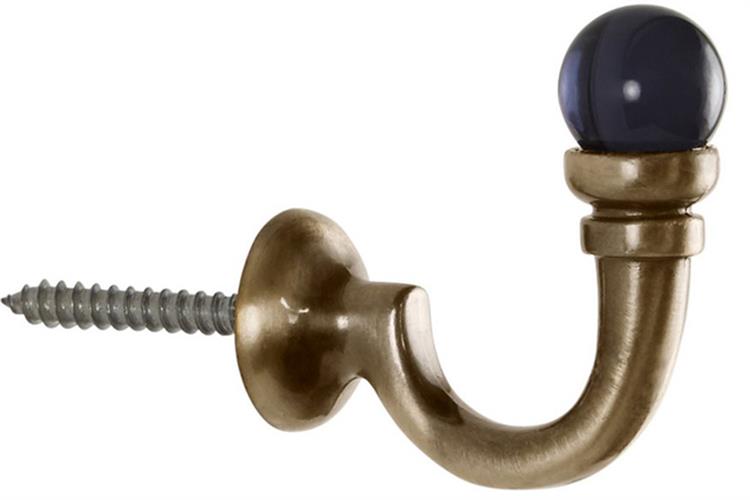 Neo Premium Tassel Hook, Spun Brass, Smoke Grey Ball