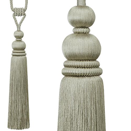 Rolls Athena Rope Curtain Tieback in Pebble, a notable, statuesque tassel  tiebacks of generous proportions
