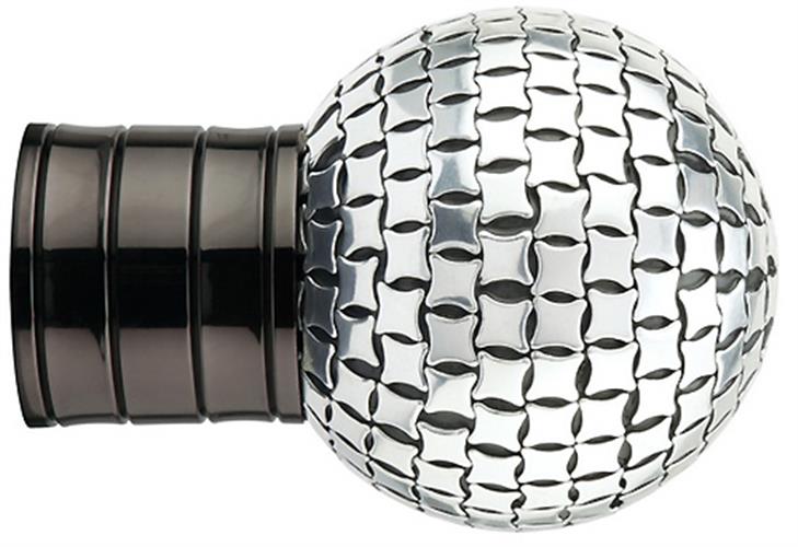 Galleria G2 35mm Finial Black Nickel Square Studded Ball
