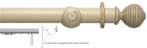 Modern Country 45mm, 55mm Corded Pole, Brushed Cream, Ribbed Ball