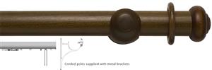 Modern Country 45mm, 55mm Corded Pole, Dark Oak, Button