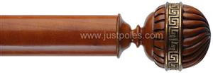 Byron 55mm, 67mm Pole Olympia Cherrywood/Gilt Detail