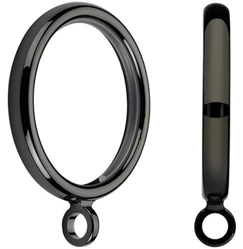 Integra Inspired Kontour 28mm Detailed Curtain Pole Rings Black Nickel