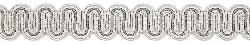 Hallis Antoinette Serpentine Scroll Braid Trimming Silver