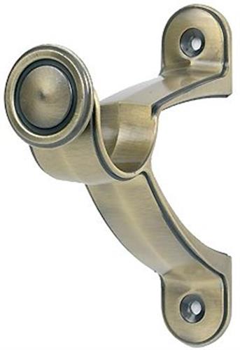 The Galleria and G2 Galleria 50mm Support Bracket in Burnished Brass, designed to fit at each end of the poles next to the finials