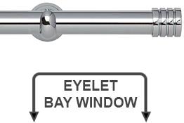 Neo 28mm Eyelet Bay Window Pole Chrome Stud