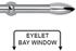 Neo 28mm Eyelet Bay Window Pole Chrome Bullet