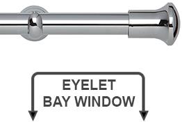 Neo 28mm Eyelet Bay Window Pole Chrome Trumpet