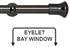 Neo 28mm Eyelet Bay Window Pole Black Nickel Trumpet