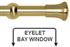 Neo 28mm Eyelet Bay Window Pole Spun Brass Trumpet