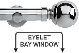 Neo 35mm Eyelet Bay Window Pole Chrome Ball