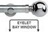 Neo 35mm Eyelet Bay Window Pole Chrome Ball