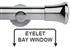 Neo 35mm Eyelet Bay Window Pole Chrome Trumpet