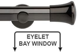 Neo 35mm Eyelet Bay Window Pole Black Nickel Trumpet