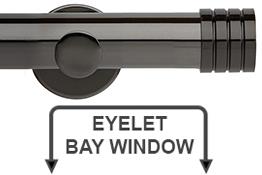 Neo 35mm Eyelet Bay Window Pole Black Nickel Stud