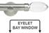 Neo Premium 28mm Eyelet Bay Window Pole Stainless Steel Clear Teardrop