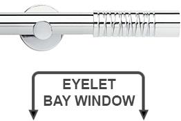 Neo Premium 28mm Eyelet Bay Window Pole Chrome Wired Barrel