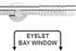 Neo Premium 28mm Eyelet Bay Window Pole Chrome Wired Barrel