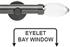Neo Premium 28mm Eyelet Bay Window Pole Black Nickel Clear Teardrop