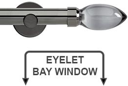 Neo Premium 28mm Eyelet Bay Window Pole Black Nickel Grey Teardrop
