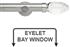 Neo Premium 35mm Eyelet Bay Window Pole Stainless Steel Clear Glass Teardrop