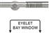 Neo Premium 35mm Eyelet Bay Window Pole Stainless Steel Wired Barrel