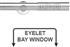 Neo Premium 35mm Eyelet Bay Window Pole Chrome Wired Barrel