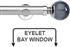 Neo Premium 35mm Eyelet Bay Window Pole Chrome Grey Glass Ball