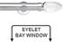 Neo Premium 35mm Eyelet Bay Window Pole Chrome Clear Glass Teardrop