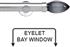 Neo Premium 35mm Eyelet Bay Window Pole Chrome Grey Glass Teardrop