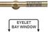 Neo Premium 35mm Eyelet Bay Window Pole Spun Brass Wired Barrel