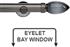 Neo Premium 35mm Eyelet Bay Window Pole Black Nickel Grey Glass Teardrop