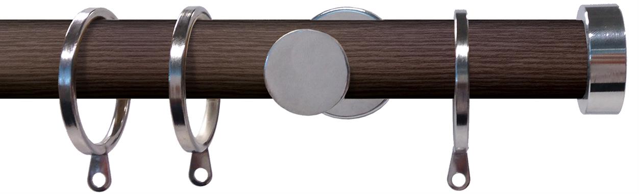 Swish Soho 28mm Metal Woodgrain Pole Funk Chrome