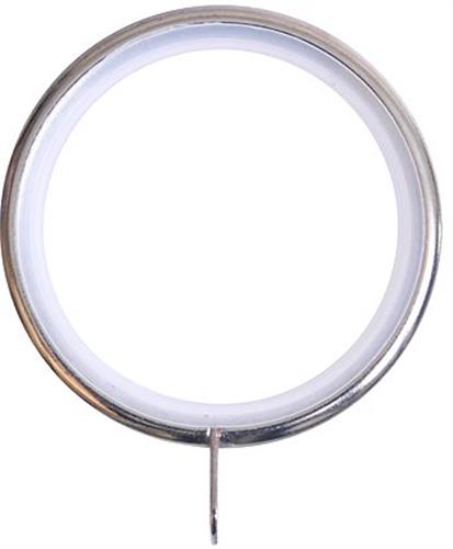 Renaissance Contemporary 35mm Metal Curtain Pole Rings, Brushed Nickel