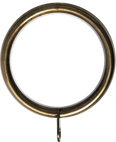 Renaissance Contemporary 35mm Metal Curtain Pole Rings, Antique Brass