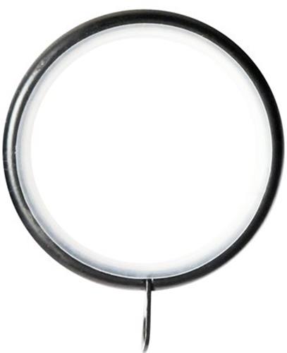 Renaissance Contemporary 35mm Metal Curtain Pole Rings, Black Nickel