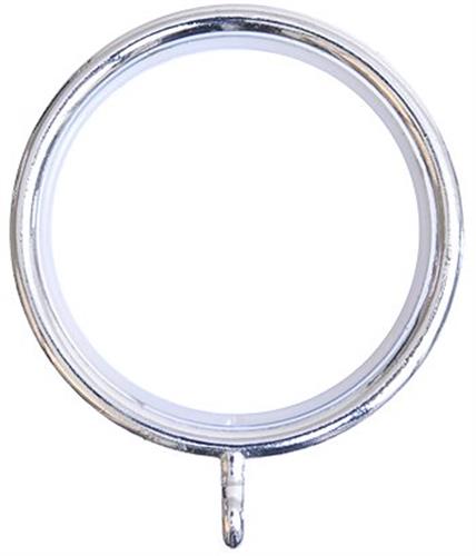 Renaissance Contemporary 35mm Metal Curtain Pole Rings, Polished Silver