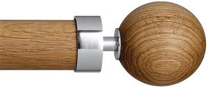 Byron Halo Wood 35mm 45mm 55mm Pole, English Oak, Chrome Globus