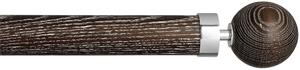 Byron Halo Wood 35mm 45mm 55mm Pole, Smoked Oak, Chrome Globus
