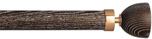 Byron Halo Wood 35mm 45mm 55mm Pole, Smoked Oak, Copper Luna