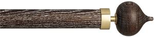 Byron Halo Wood 35mm 45mm 55mm Pole, Smoked Oak, Brass Stellar