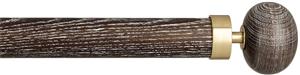 Byron Halo Wood 35mm 45mm 55mm Pole, Smoked Oak, Brass Orion