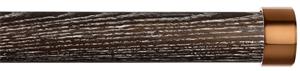 Byron Halo Wood 35mm 45mm 55mm Pole, Smoked Oak, Copper Endcap