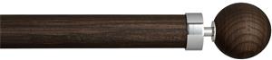 Byron Halo Wood 35mm 45mm 55mm Pole, Toasted Oak, Chrome Globus