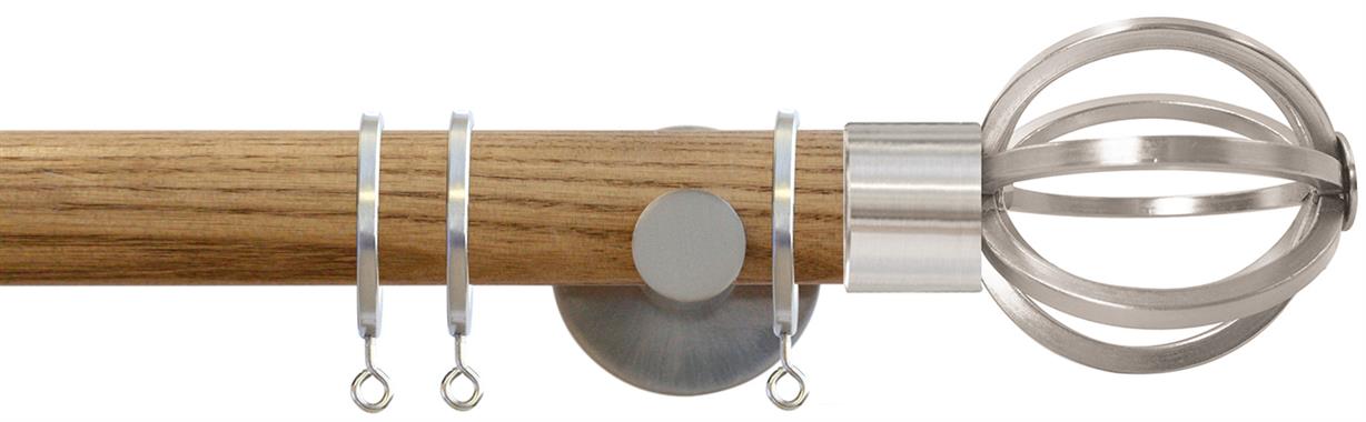 Jones Strand 35mm Wood Pole Light Oak, Matt Nickel Cage
