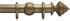 Advent 35mm Curtain Pole Antique Gold Reeded Cone