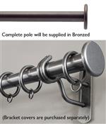 Bradley 19mm Steel Curtain Pole Bronzed, Large Stud 