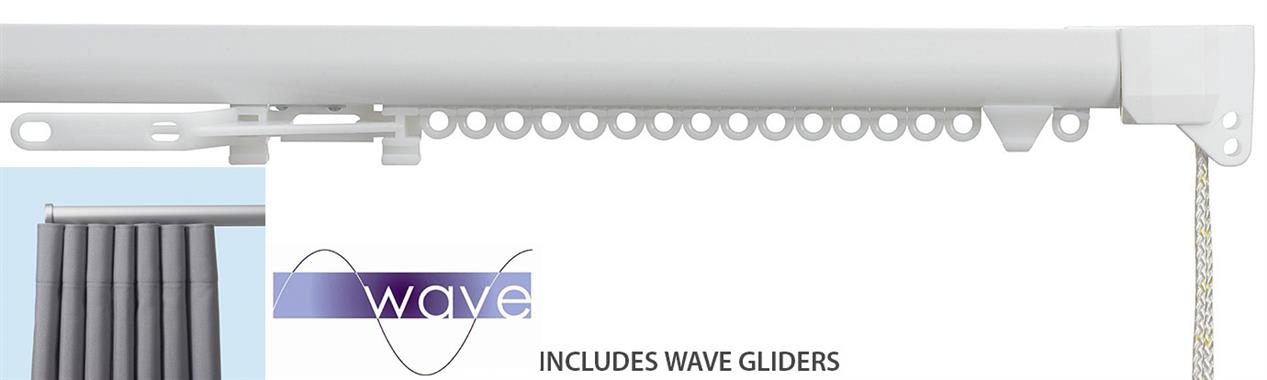 Silent Gliss 3840 Corded Curtain Track 80mm Wave Matt White
