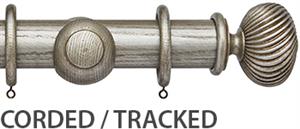 Ashbridge 45mm Corded/Tracked Pole, Baroque Silver, Seizincote