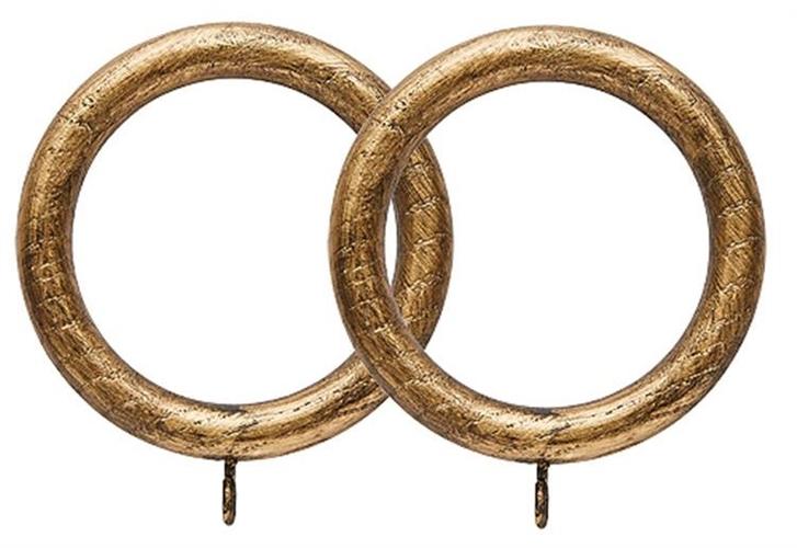 Ashbridge 45mm Wooden Pole Rings, Baroque Gold